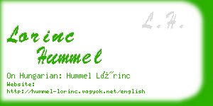 lorinc hummel business card